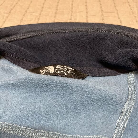 Mens North Face Pullover Campshire 1/4 Zip Fleece Pullover Two Blue Tons Sz XXL - Picture 2 of 9